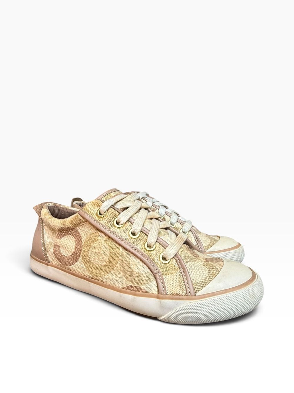 Coach Women’s Beige Barrett Signature Sneakers Shoes Size 7 - Picture 14 of 14